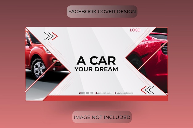 Прокат автомобилей и автомобильный шаблон дизайна обложки Facebook