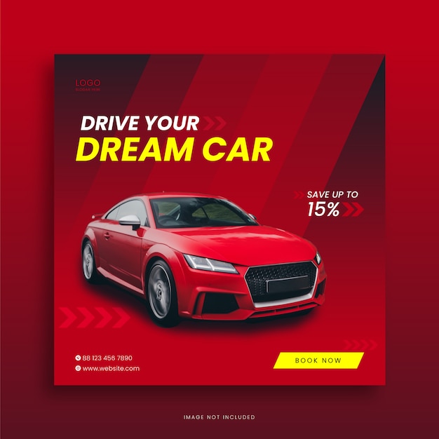 Vector car rental banner template