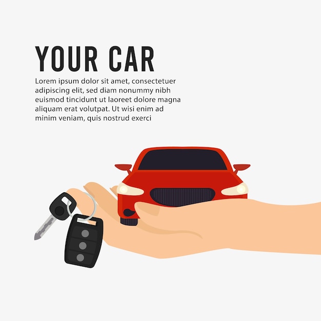 Vector car rental finance concept illustration