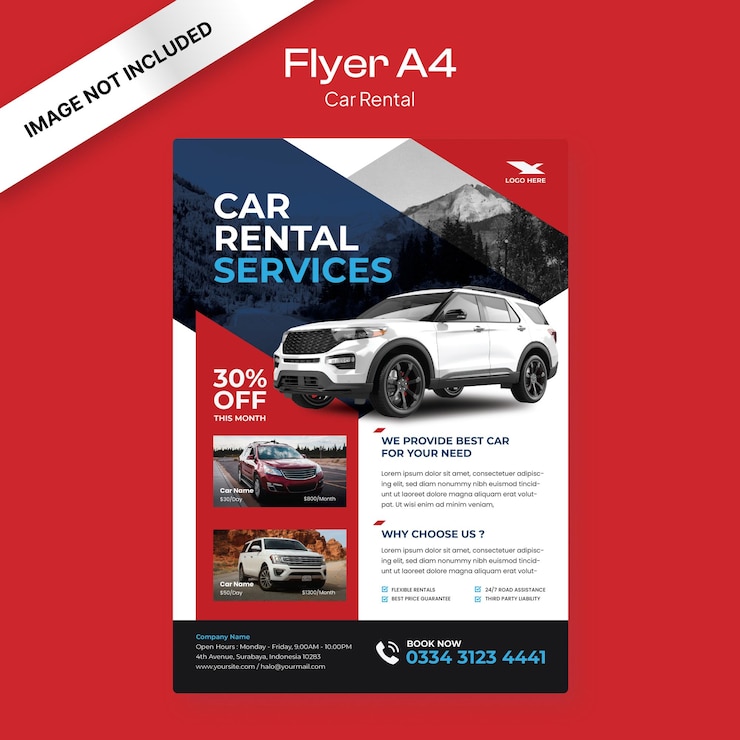Vector car rental flyer