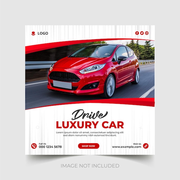 Car rental instagram social media post banner template