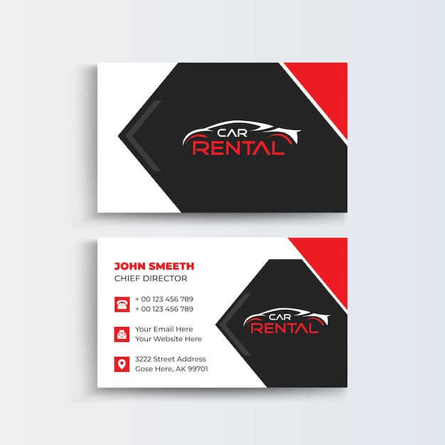 Vector car rental modern clean creative business card design professional visiting card design