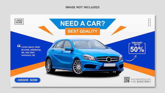 Car rental promotion banner template