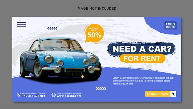 Car rental promotion banner template