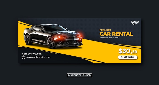Car rental promotion social media facebook cover banner template