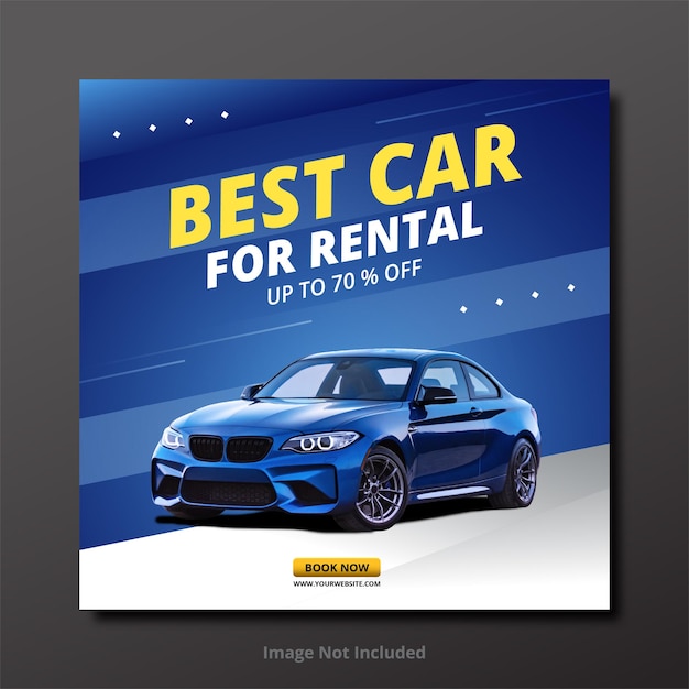 Car rental sell promotion social media post web banner template design