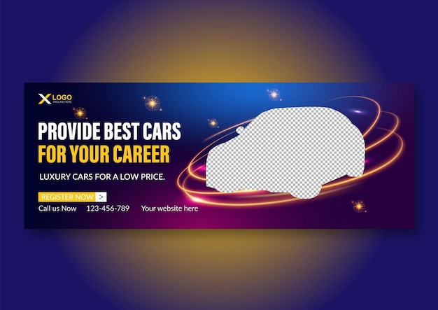 Car rental social media cover banner and web banner template