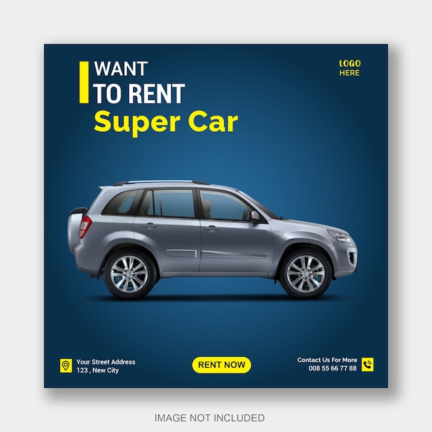 Car rental social media post template