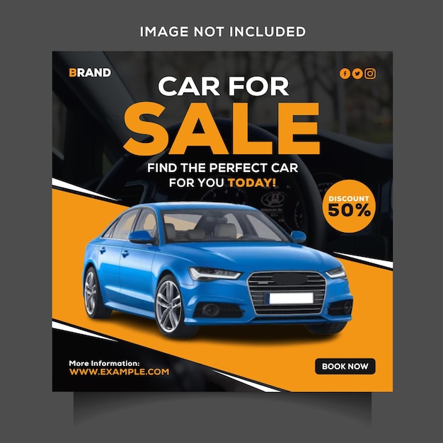 Car rental social media promotional poster design template