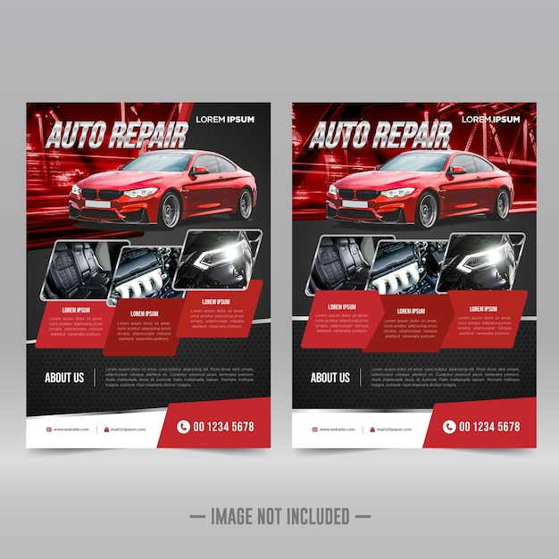 Vector car repair flyer design template