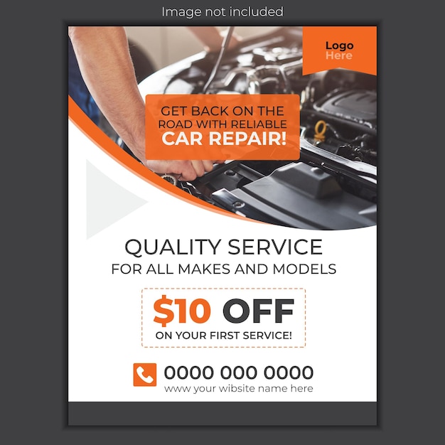Vector car repair flyer template premium vector design