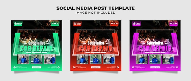 Car Repair And Full service Social Media Post Flyer And Banner Template