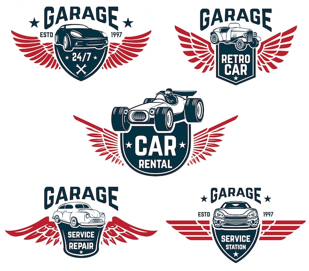 Car repair, garage, auto service emblems.  elements for logo, label, sign.  image