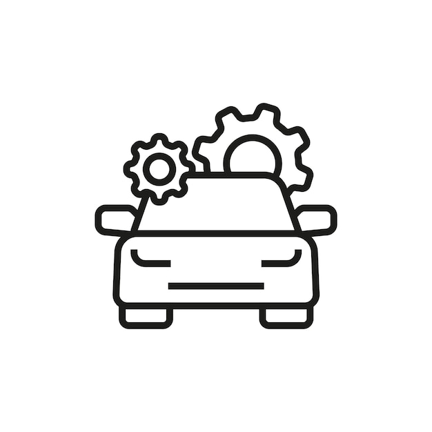 Car repair icon vector illustration car and cogwhee on isolated background service sign concept