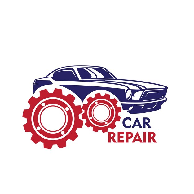 Vettore illustrazione vettoriale del logo di riparazione auto