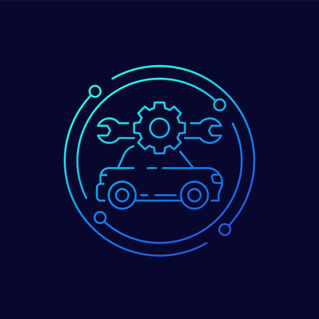 Car repair service line icon vector