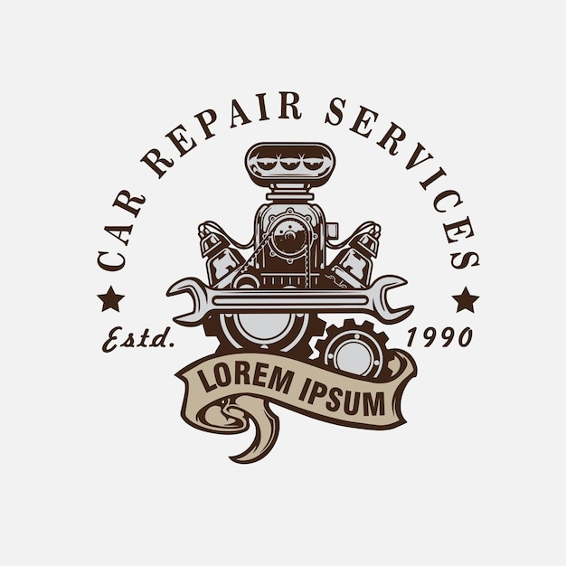 車の修理サービスのベクトル図