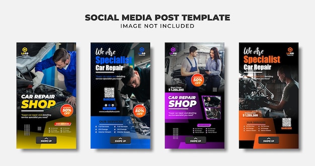 Car Repair Shop Social Media Instagram Story And Flyer Template