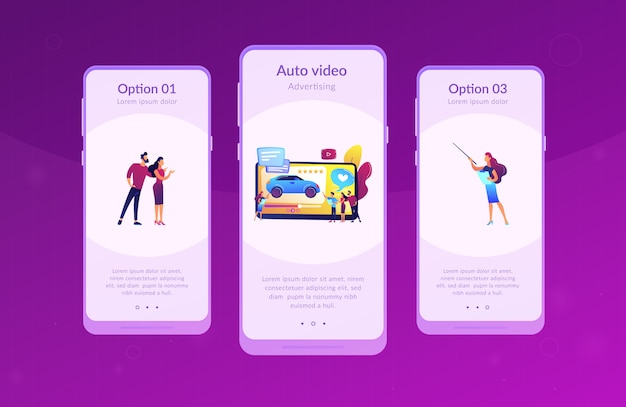 Car review video app interface template.