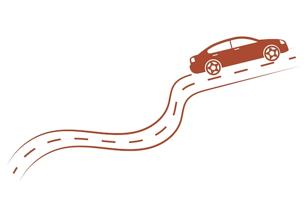 Car on the Road Icon Vector