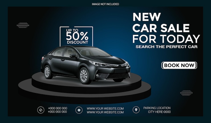 Vector car sale instagram social media banner post template