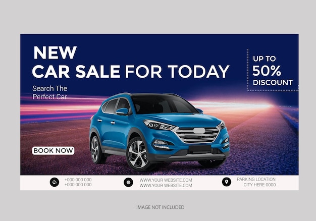 Modello di banner per social media instagram per vendita auto