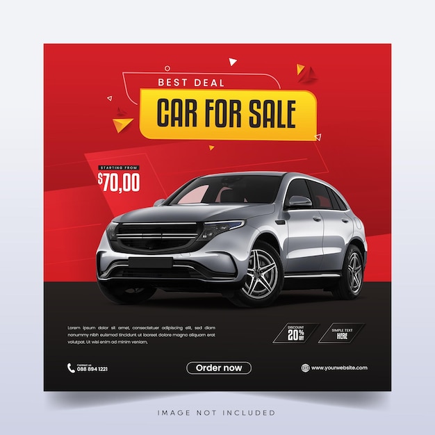 Car sale promotion social media instagram post banner template