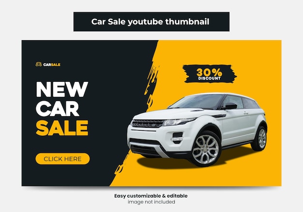 Car sale promotion youtube thumbnail design car rental service video thumbnail