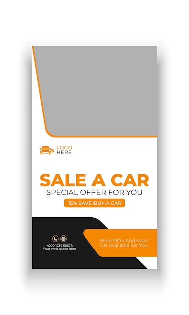 Car sale social media story banner template