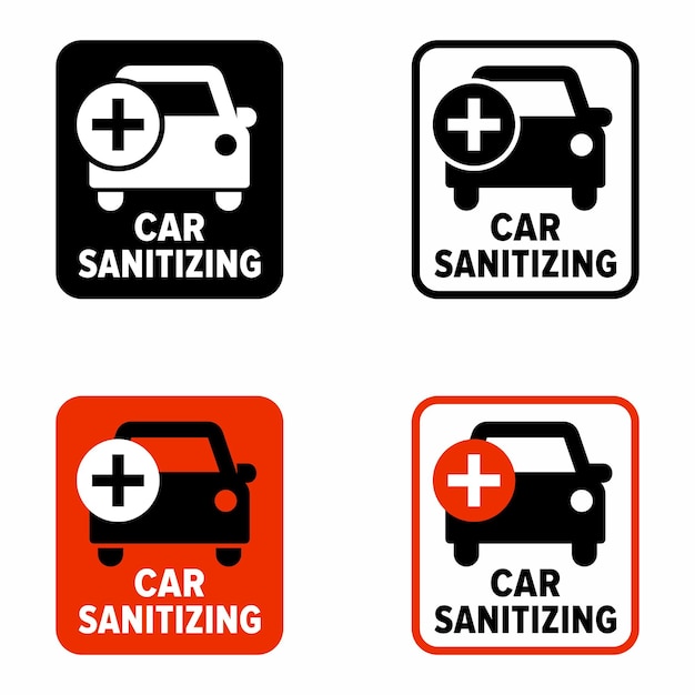 Car sanitizing vehicle disinfect service information sign