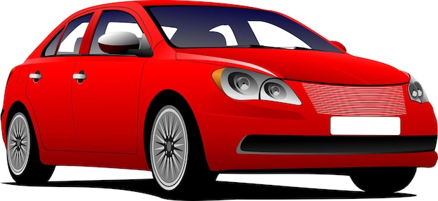 Car sedan on the road Vector illustration