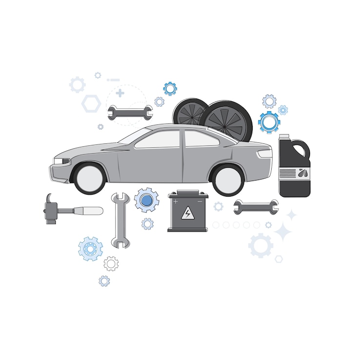 Vector car service auto mechanics business web banner vector illustration