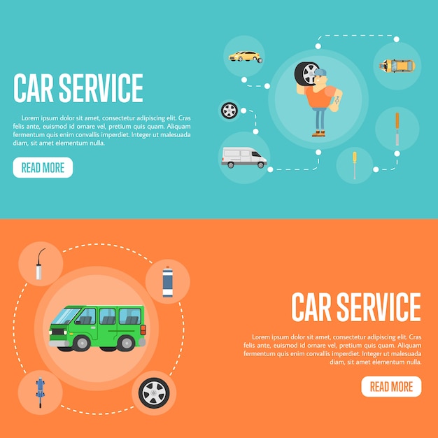 Vector car service banner template