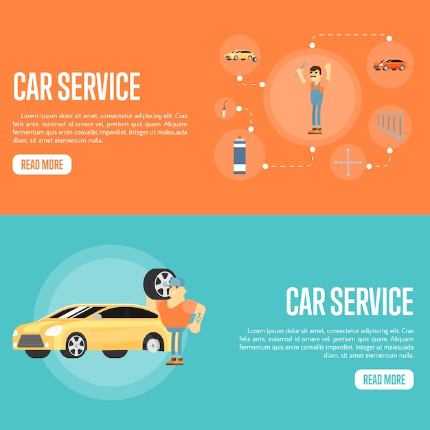 Vector car service banner template