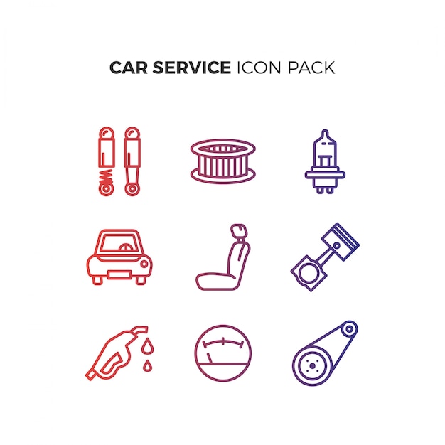 Car service icon pack