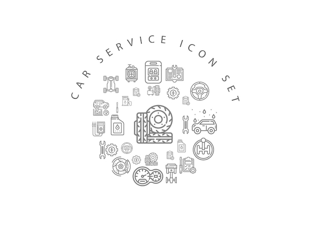 Car service icon set design