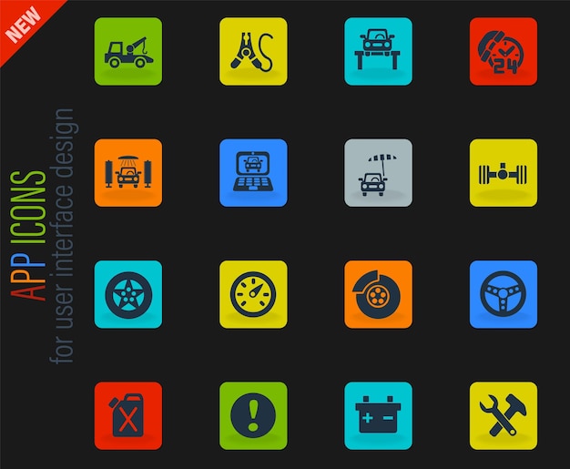 Car service icon set