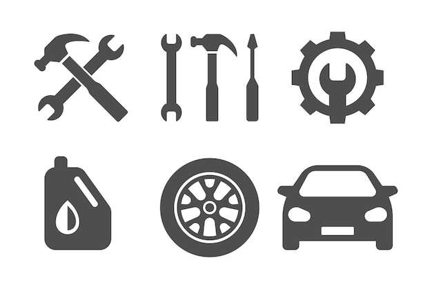 car service icon set