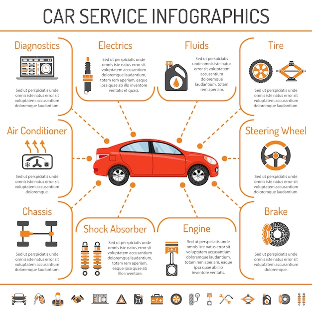 Vector car service infographics