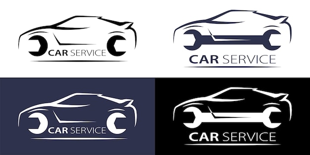Logo del servizio auto lineare per il concept design vettore isolato logotipo logo illustrazione vettoriale