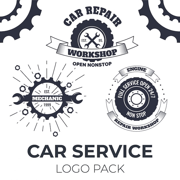 Vector car service logo pack