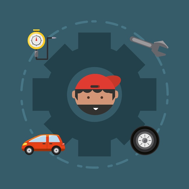 Vector car-service ontwerp