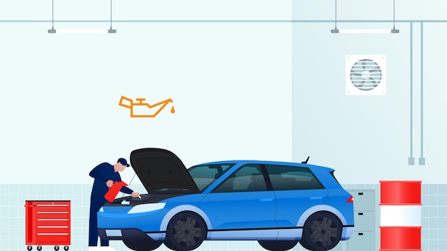 Car service and repair flat illustration vector