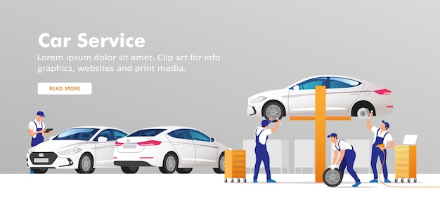車のサービスと修理の図
