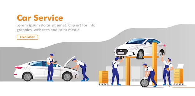 Vector car service and repair