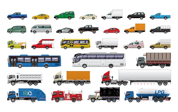 ベクトル 車セットの図