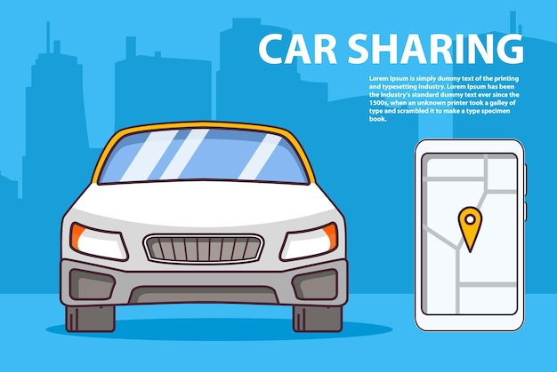 Car sharing a mobile application smartphone