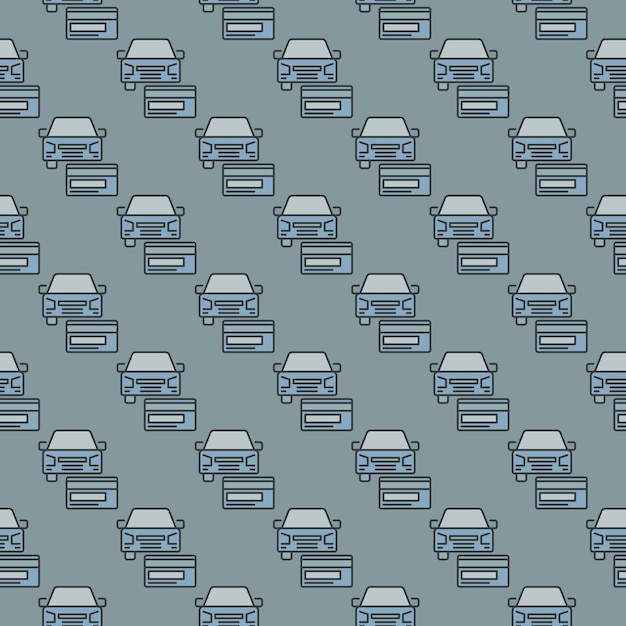 Car Sharing Payment vector colored seamless pattern