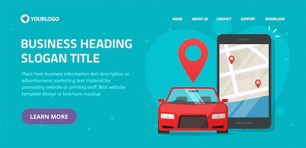 携帯電話サービスのオンラインWebサイトテンプレートによるカーシェアリングとレンタルクラブ