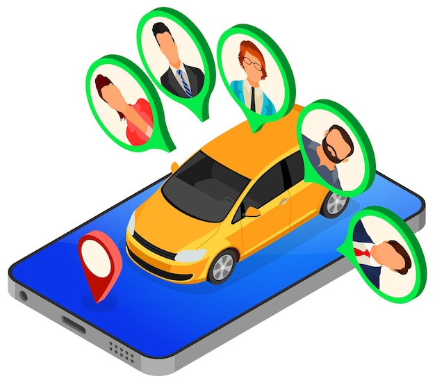 Vector car sharing service concept